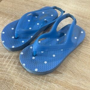 Old Navy Blue Polka Dot Kids Flip Flops
